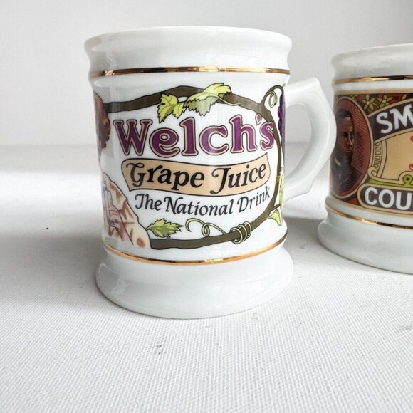 Vintage The Corner Store Mugs Set of 2 Welch's Grape Juice + Smith Bros Drops - Picture 3 of 8